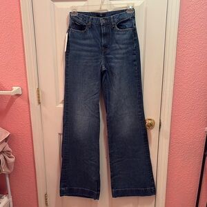 7 For All Mankind Blue Flare Wide Leg Jeans